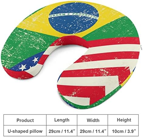 ברזיל וארהב דגל ארהב כרית צוואר צורה U