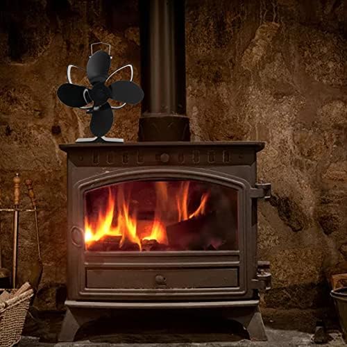4 להבים חום מופעל אח מאוורר שקט עץ שריפת תנור מאוורר מופעל אח מאוורר עצמי טמפרטורת התחלה עמיד