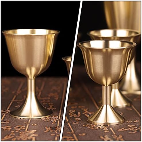 נחושת יין משקפיים בציר יין משקפיים 4 יחידות פליז גביע גביע כוס זהב בודהיסטי פמוט בודהיסטי מים כוסות כוס יין