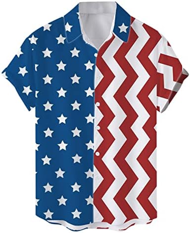 BMISEGM חולצות טשירטס קיץ לגברים קיץ זכר קיץ עצמאות מזדמן יום דגל חולצת הדפס שרוול קצר פונה חולצות