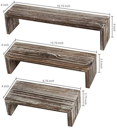 שולחן שולחן מעץ מעץ עץ עץ קינון דקורטיבי עמדות מעלה, סט של 3