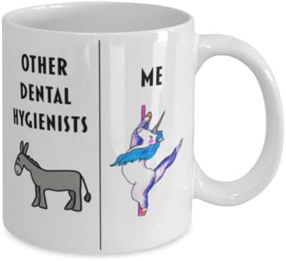 ספל קפה שיננית שיניים מצחיק, מתנה לשיננית, חד קרן שיננית אחרת, מתנת איסור פרסום לשיננית, מתנה ייחודית לשיננית,