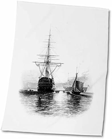 3 את סירות פלורן - סקיצה של ספינת המלחמה האנגלית של 1800s Spithead - מגבות