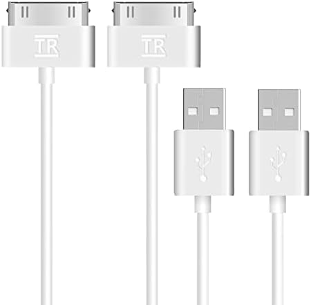 Brand-Techrise USB סנכרון וכבל טעינה תואמים ל- iPad 3, iPad 2, iPad 1, iPod, iPhone 4/4S, iPhone 3G/3GS, מטען
