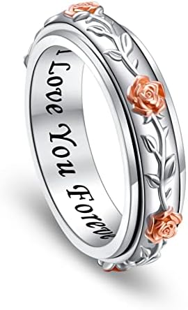 טבעת חרדה של הוהווה לנשים, S925 סטרלינג כסף טבעות לקשק