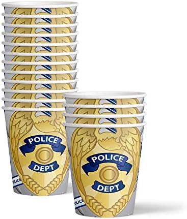 משטרת שוטר יום הולדת ספקי צד סט צלחות מפיות כוסות כלי שולחן ערכת עבור 16