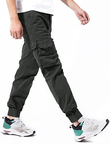 מכנסי מטען אלסטיים של DGWZ מכנסי מטען עם כיס מכנסי קמן מכנסיים לגברים לגברים