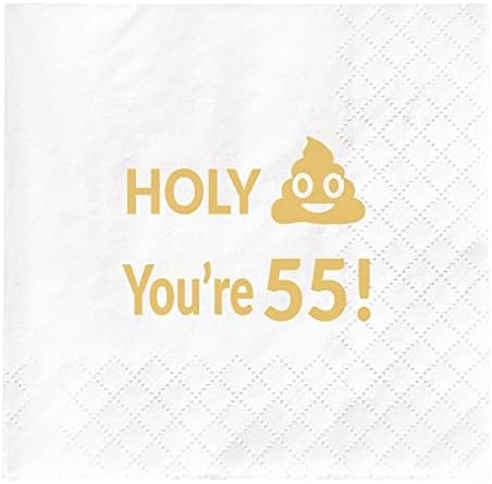 Holy אתם 55 מפיות ליום הולדת, קישוטים למסיבות מתנה ליום הולדת 55 לגברים ונשים, ציוד למסיבות יום הולדת