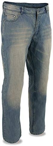 עור Milwaukee MDM5002 מכנסי ג'ינס משוריינים של גברים כחולים מחוזקים עם ארמיד על ידי סיבי דופונט