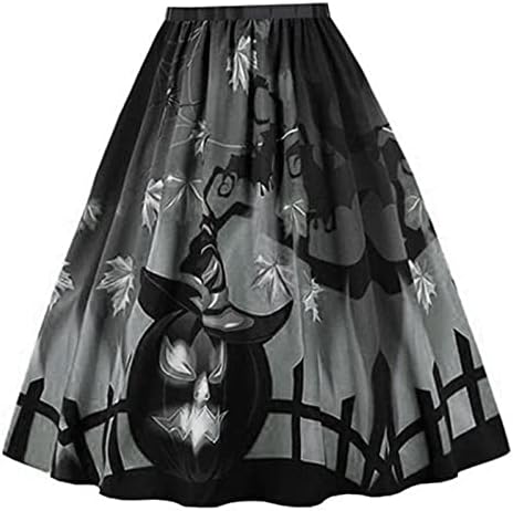 חצאית מחליק גותית של פונקמיני נשים, נשים כישוף ירח קסם קסם סמלים קפלים מיני חצאית חצאית טניס חצאית