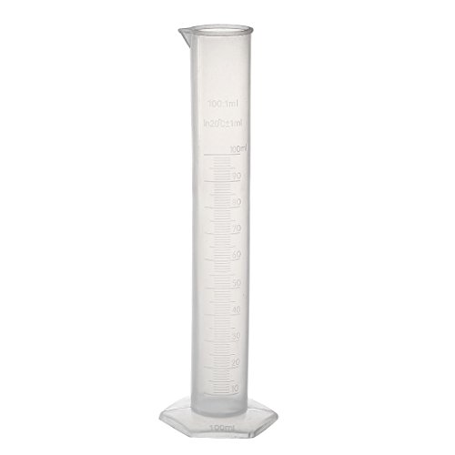 צילינדר בוגר פלסטיק UXCELL, צילינדר מדידה של 100 מל, כוסות צינורות מבחן מדע, סולם מטרי יחיד, בקבוק
