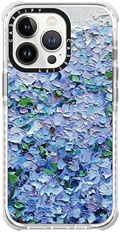 Casetify Ultra Impact Case עבור iPhone 13 Pro - Nantucket Blue Hydrangeas - Clear Frost