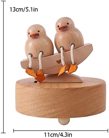 קופסאות מוזיקת ​​מוזיקלית של פונמה קופסאות מוזיקת ​​עץ קופסא מעץ בעבודת יד Love You Duck Box Music