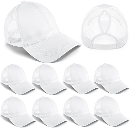 10 חתיכות כובע בייסבול לבן לנשים קוקו כובעי בייסבול בכמות משאית ריקה כובע מתכוונן כובעי אבא רגיל