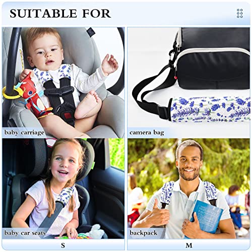 פרחי לבנדר כיסויי רצועת מושב לרכב לילדים לתינוקות 2 יח 'רצועות מושב רכב רפידות כרית כרית כרית מגן