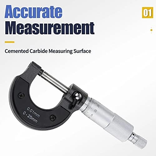 מדידת טווח0-25ממ מחוץ מיקרומטר מטרי קרביד מד סטנדרטים קליפר מדידה כלים הוראת פלדת חריטה