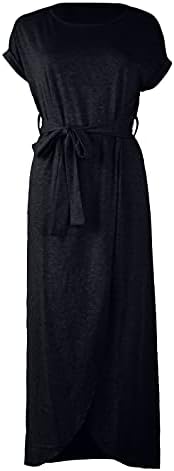 שמלות קוקטייל של נוקמופו לנשים אורח חתונה בצבע אחיד מזדמן עם שרווג ארוך שרווג ארוך שמלה לא סדירה