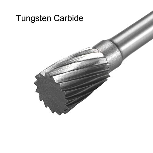 Uxcell Tungsten Carbide קבצי סיבוב 1/8 שוק, חרוט יחיד חרוט הפוך כלים הפוך כלים 6 ממ דיא, למטחנת סגסוגת סגסוגת