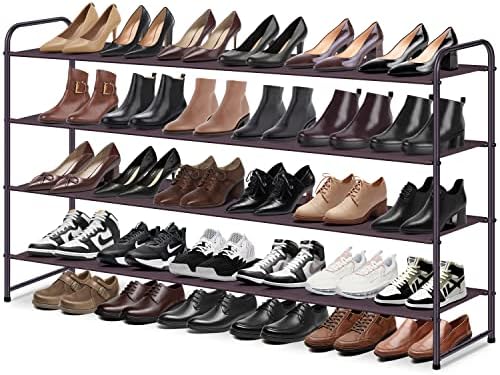 מתלה נעליים ארוכות 3 שכבות לארונות ו -4 מארגן נעליים ארוכות שכבה למארגן נעליים לארונות לאחסון רצפה אחסון כניסה