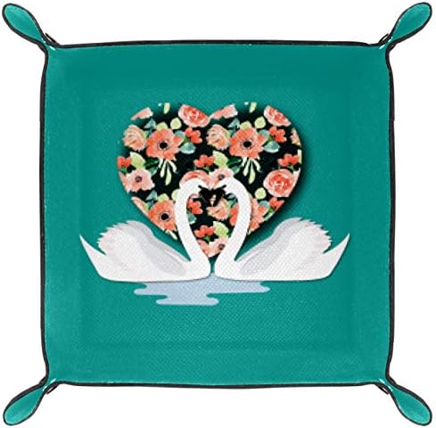 Lyetny Swan מסמל את Love Box Box Candy Holder Sundries מגש שולחן עבודה מארגן נוח לנסיעות, 16x16 סמ