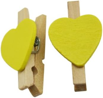 גנרי טבעי עץ 1.2 קטן אטבי כביסה עם אביב וצהוב לב בצורת חבילה של 120