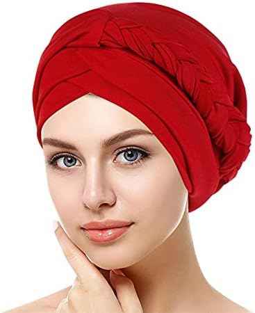 טורבן לנשים אופנה הכימותרפיה בימס שיער מכסה מוצק צבע מוסלמי כובע טוויסט קשר אלסטי כיסוי ראש גולגולת כובעים