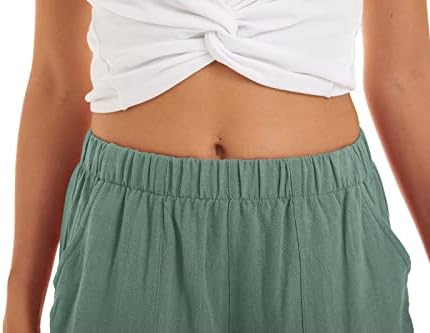 מכנסיים קצרים מזדמנים של Magcomsen לנשים קיץ נוח מכנסי חוף קצרים פרוע עם 2 כיסים