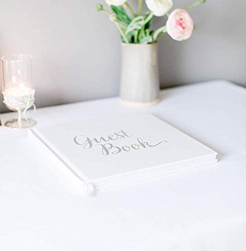 חתונה ספר אורחים כסף ספר אורחים-ריק אין קווים-זיכרון חתימת הודעה ספר-יום הולדת אירוסין מסיבת-לבן נייר