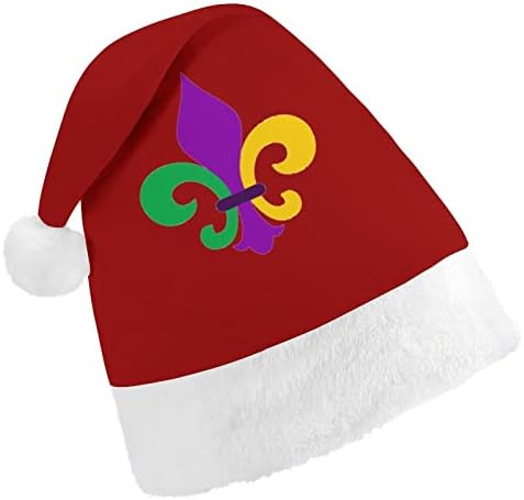 מרדי גרא פלר דה ליס חג המולד כובע רך בפלאש סנטה כובע מצחיק כפה עבור חג המולד לשנה חדשה חגיגי מפלגה