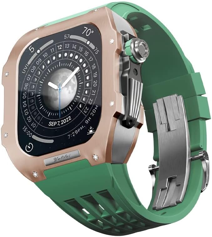 גומי גומי פונסיטניט טיטניום לטיניום עבור Apple Watch 6/5/4/SE Apple Mod Watch Experty החלפת טיטניום יוקרה תואם
