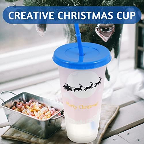 מכסי קאבילוק מחליפים קפה מל כוס קש כחול החלפה בודדת נסיעות איילים - ספל נושא חג לשתיית מכסה צבע