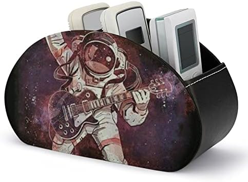 רוק אסטרונאוט עם גיטרה בחלל שלט רחוק מחזיק עור מארגן שולחן עבור ציוד משרדי מרחוק בקר