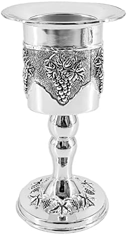 סט Havdalah, גביע יין, עם מחזיקי קטורת נרות ותבלינים, מצופה כסף