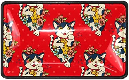 4 יחידות מגירה למשוך ידית עבור שידת מטבח ארונות מלתחה חמוד יפן קריקטורה מזל נקו חתולים אדום פרח