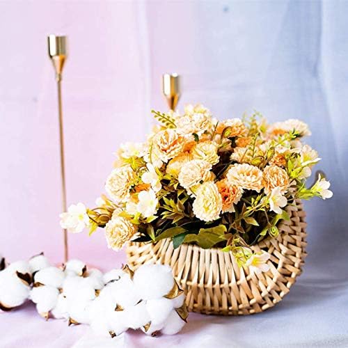 יד ארוג פרח סל חצי ירח בצורת קש פרח סל עם ידית ופלסטיק הכנס דקורטיבי אחסון סלי עבור בית חתונת דקור תמונה
