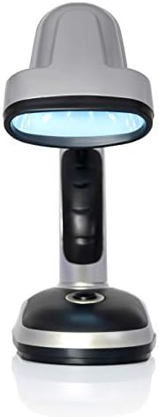מיטאקי - יפן אלדסקלט הוביל מנורת שולחן, 12-הנורה סוללה-מופעל שולחן אור לבית, משרד, כסף / שחור