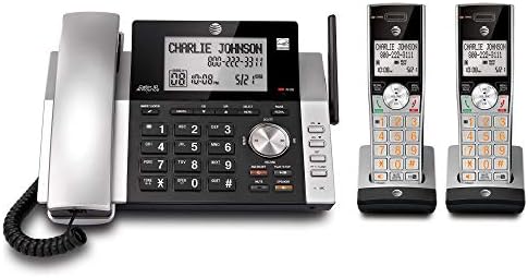 AT&T CL84102 DECT 6.0 טלפון חוט/אלחוטי הניתן להרחבה עם מערכת מענה ומזהה מתקשר/שיחה המתנה, 1 מכשיר אלחוט,