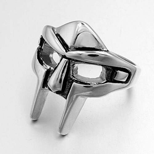אבדון מסכת גלדיאטור סגנון טבעת מתכת כסף נירוסטה גודל 7-14 מגה תכשיטי עבור זכר מסיבת מתנה הטובה ביותר
