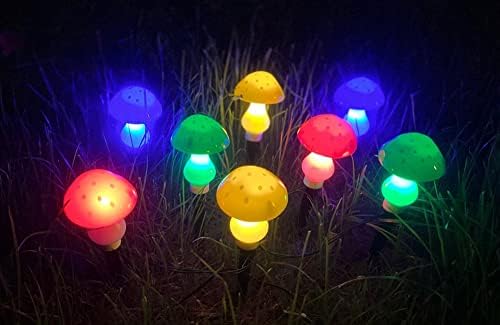 8 יחידות שמש פטריות אורות גן בחוץ אורות שמש מופעל עמיד למים 8 מצבים רב צבע חיצוני פיות מחרוזת אורות