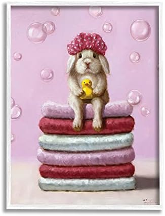 תעשיות סטופל ארנב תינוק חמוד על מגבות אמבטיה בועות סבון, עיצוב מאת לוסיה הפרנן