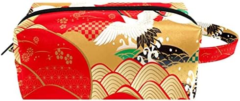 תיקים קוסמטיים של TbouoBt לנשים, מארגן אביזרי תיקי טאלטיקה של תיקי טיול, גל מנוף בסגנון יפני