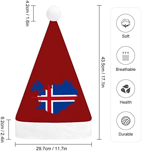 איסלנד מפת דגל חג המולד כובעי בתפזורת מבוגרים כובעי חג המולד כובע לחגים חג המולד ספקי צד
