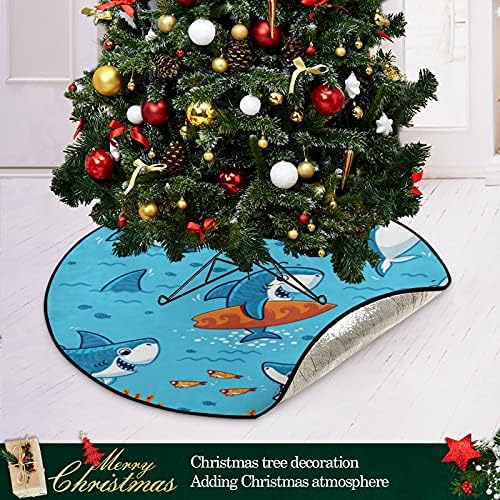 כרישים עץ מחצלת עץ עץ עץ עץ עץ מגש שטיח מחצלת מתחת לאביזר עץ חג המולד לאספקת בית הגנה על הרצפה