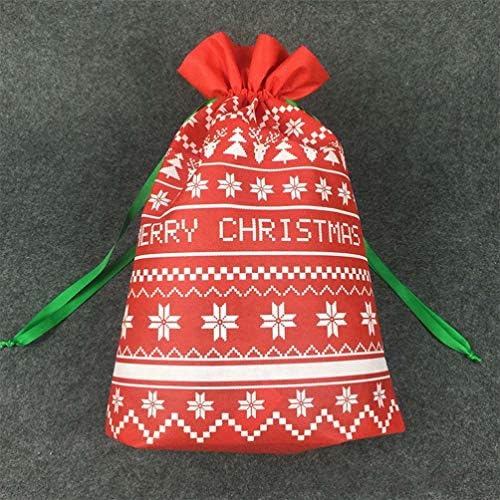 2 יחידות חג המולד מתנת שקיות שרוך שקיות סנטה איש שלג שק תרמיל עבור המפלגה טובות מתנות וממתקים שרוך