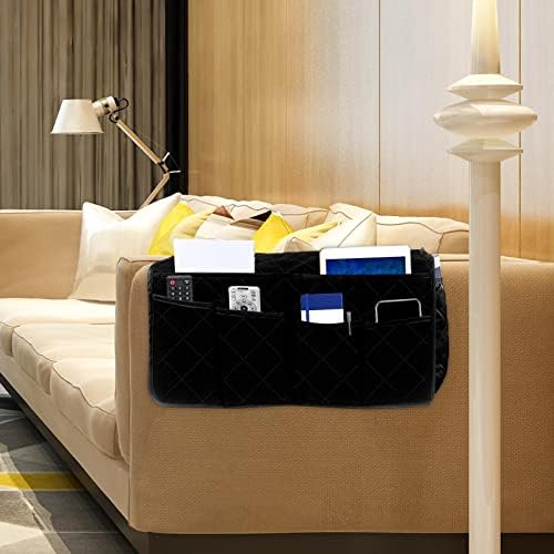ספה ספה ספה של Qianly מארגן משענת משענת ספה משענת יד, אחסון ליד מיטה כיס אחסון מיטה מארגן תלוי לשמשות,