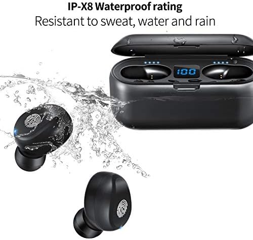 Bluetooth 5.0 אוזניות אלחוטיות עם מארז טעינה IPX7 עמיד למים TWS אוזניות סטריאו באוזן מובנות באוזניות