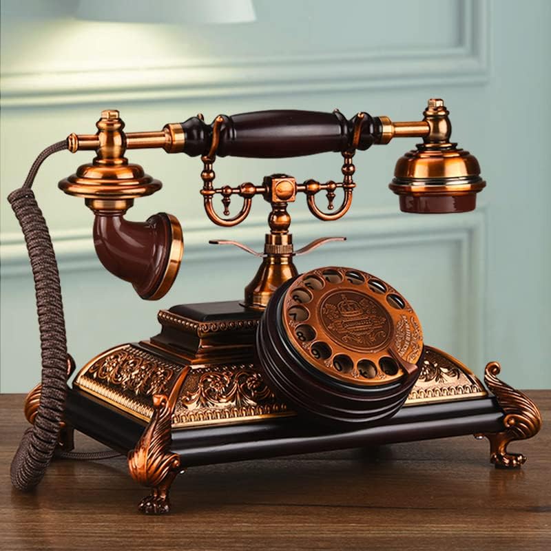 טלפון רטרו בסגנון אירופאי מחייב חיוג רוטרי טלפון שולחן טלפון טלפון קלאסי קלאסי קישוט קווי
