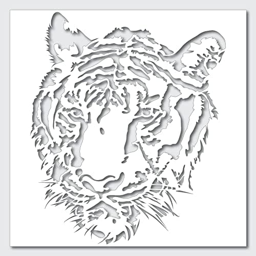 נמר פנים סטנסיל-כפרי קיר אמנות עשה זאת בעצמך בעלי החיים ציור ספארי קרפט תבנית הטוב ביותר ויניל