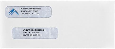 500 מס '8 מעטפות בדיקת אבטחה עם חלונות כפולים-מיועדות לבדיקות מודפסות של קוויקבוקס-מספר 8 גודל 3 5/8 אינץ'