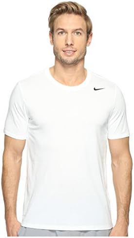 חולצת אימונים עם שרוולים קצרים של נייקי גברים, לבן/שחור, 4x-גדולים